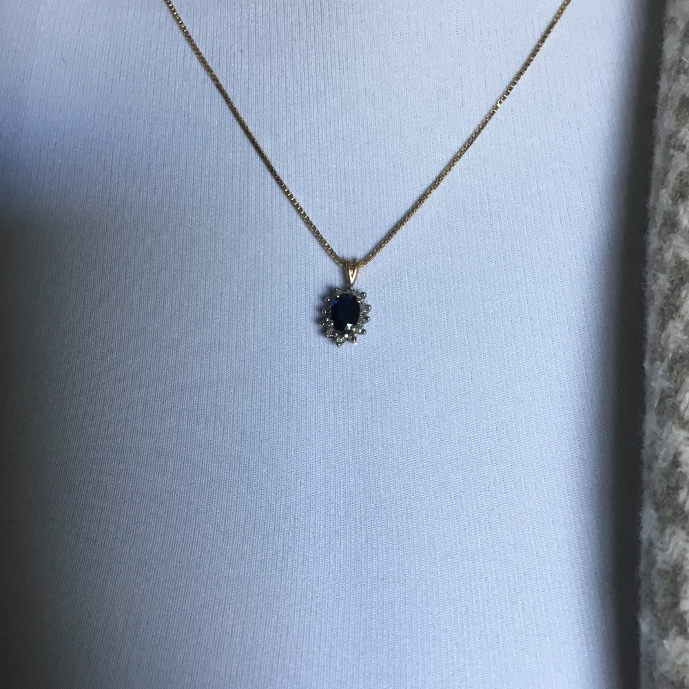 Sapphire Diamond Pendant